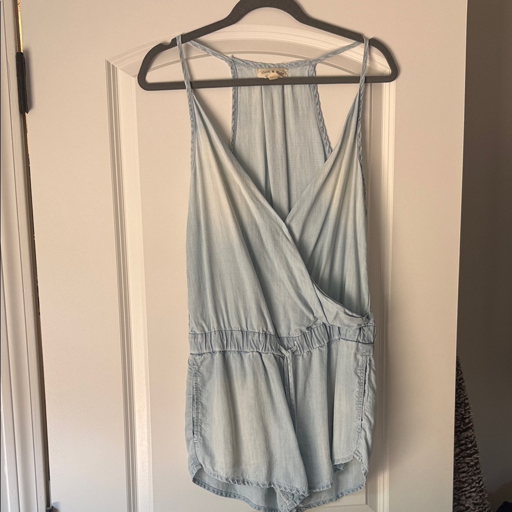 Cloth & Stone Sky Blue Wrap Romper